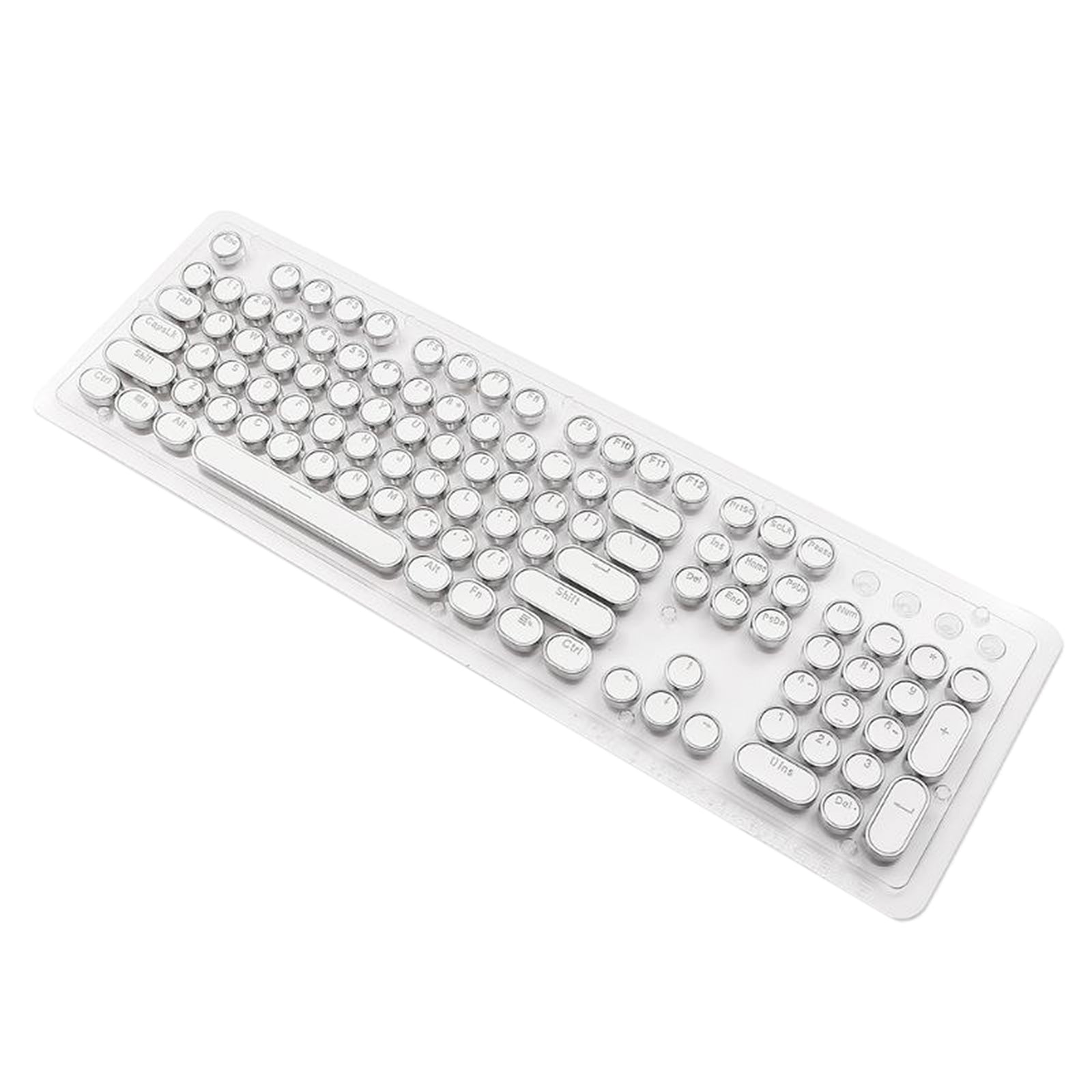 Round Keycaps Double Shot PBT Gaming Keyboard Retro  white