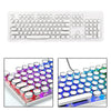 Round Keycaps Double Shot PBT Gaming Keyboard Retro  white