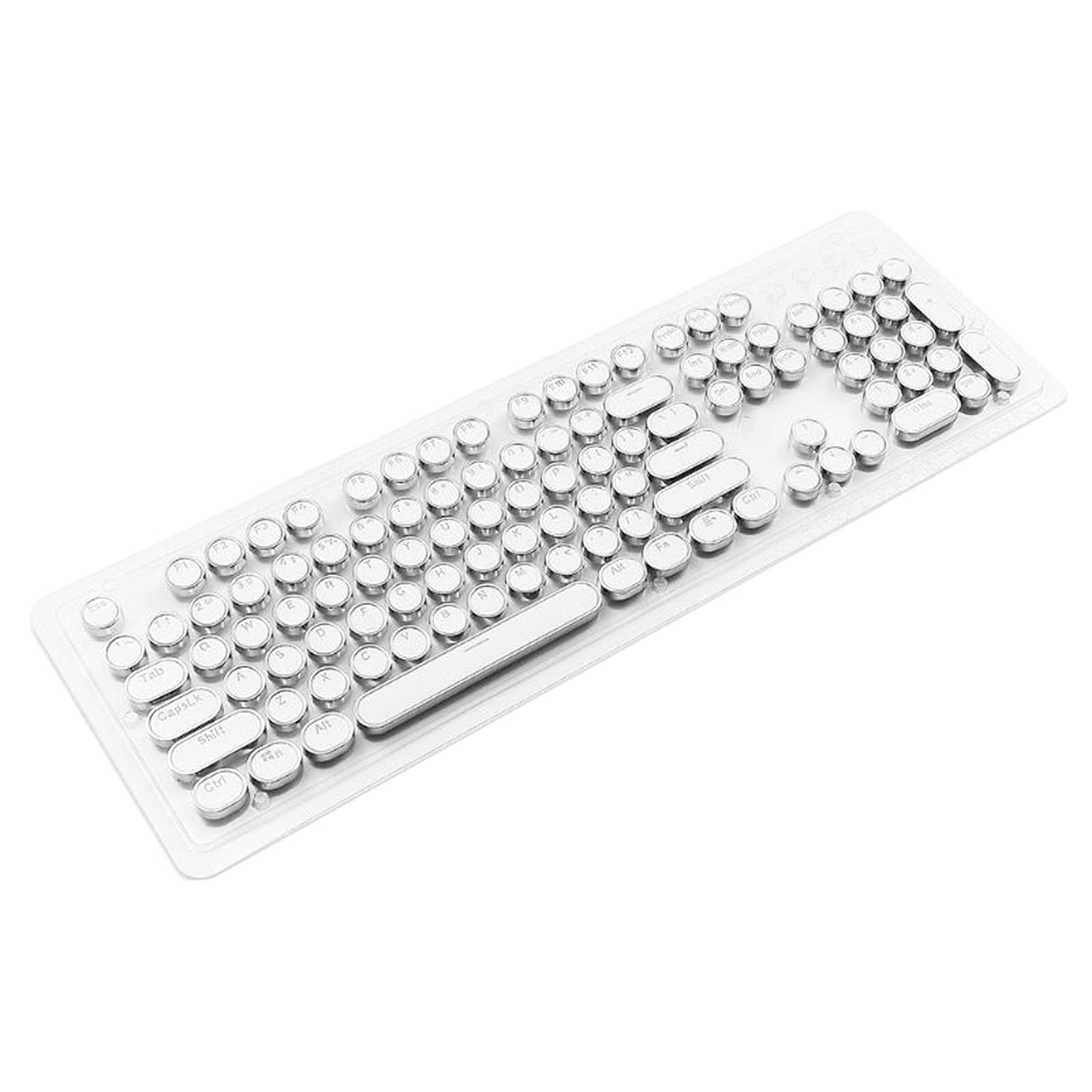 Round Keycaps Double Shot PBT Gaming Keyboard Retro  white