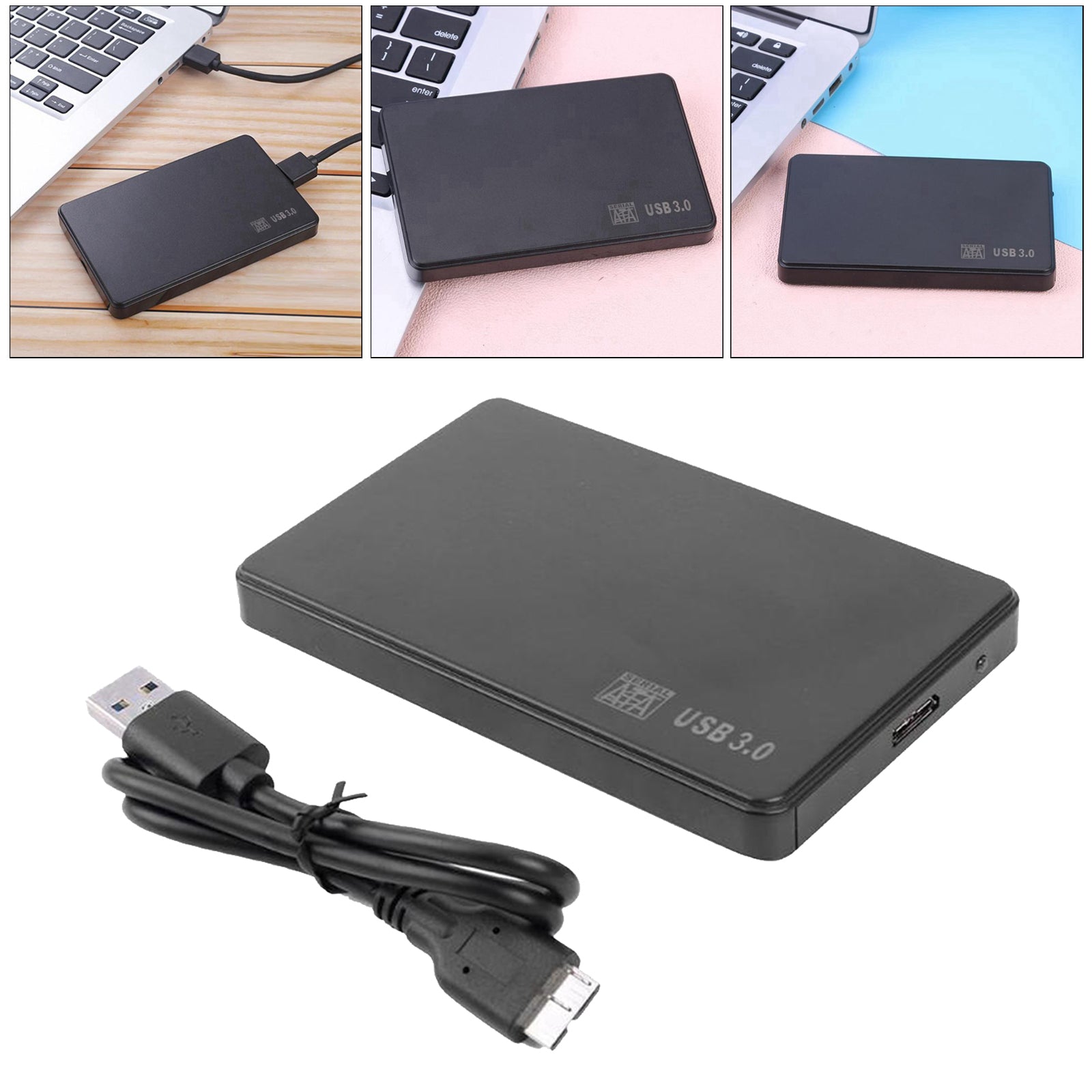 2.5" External USB 3.0 Hard Drive HDD Enclosure Case External Box Adapter