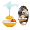 Interactive Cat Teaser Toys Feather Wand Ball Play Pet for Exercising Yellow