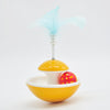 Interactive Cat Teaser Toys Feather Wand Ball Play Pet for Exercising Yellow