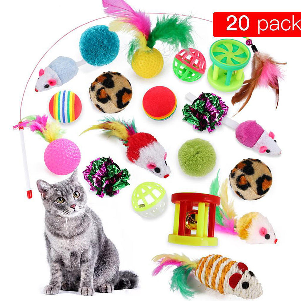 Variety Cats Kitten Interactive Toy Ball Mouse Set Supplies Toys Bundle