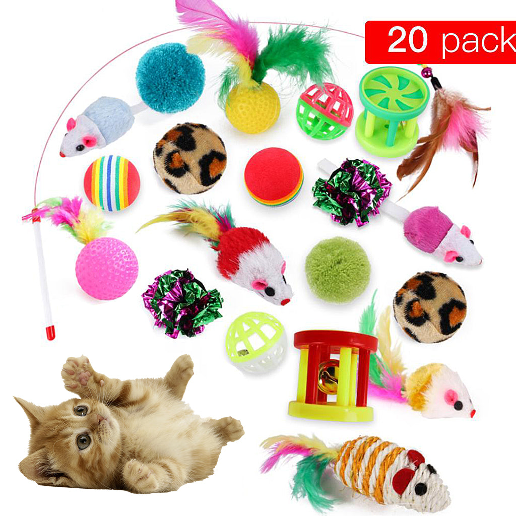 Variety Cats Kitten Interactive Toy Ball Mouse Set Supplies Toys Bundle