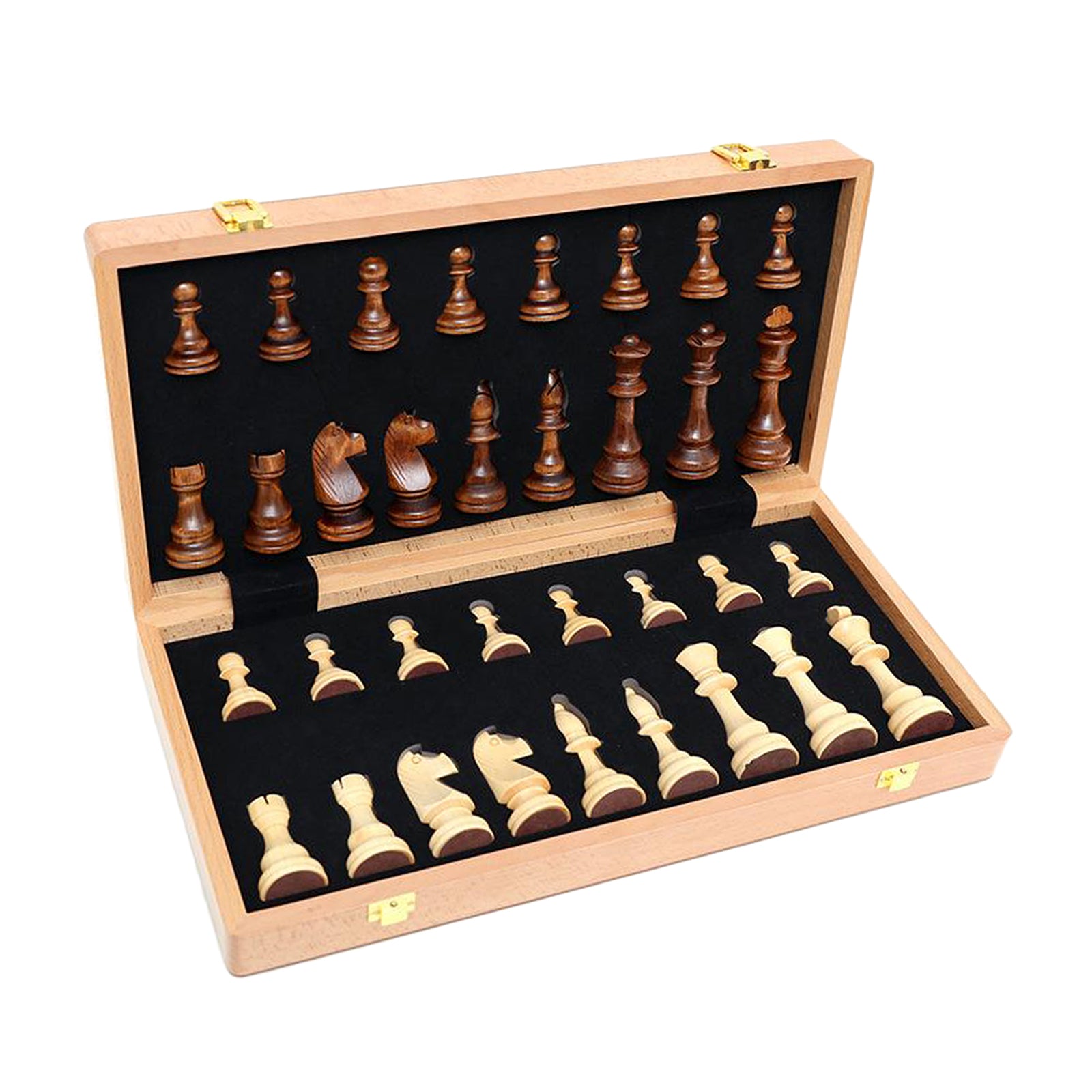 18''x 18'' Folding Wooden International Chess Set Board Game for Adults Kids