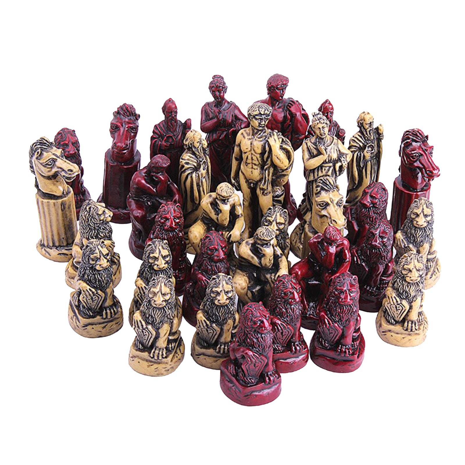 Resin Chess Set Roman Chess Pieces Games Travel for Kids and Adults