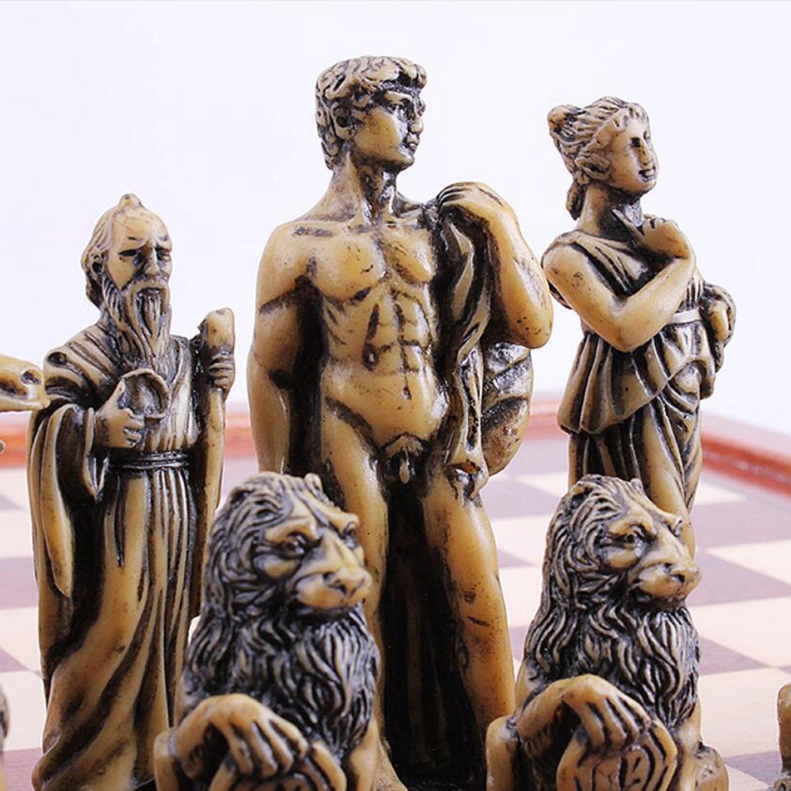 Resin Chess Set Roman Chess Pieces Games Travel for Kids and Adults