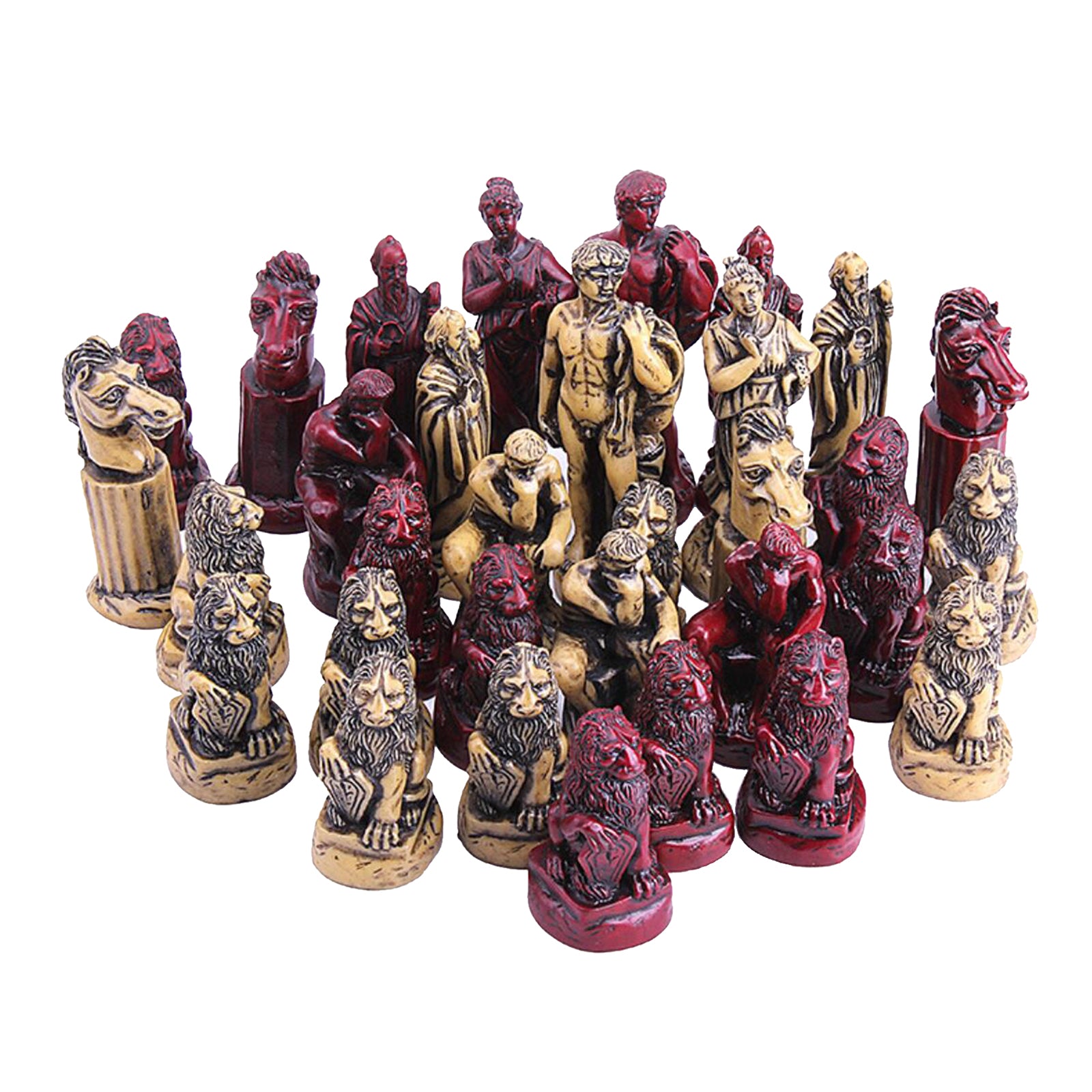 Resin Chess Set Roman Chess Pieces Games Travel for Kids and Adults