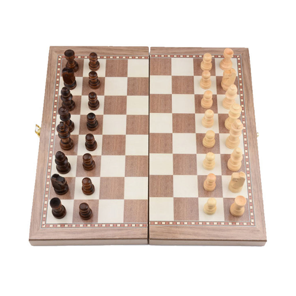 Pro Competitive 3-in-1 Wooden Carved Chess Set Board Games for Kids Adults