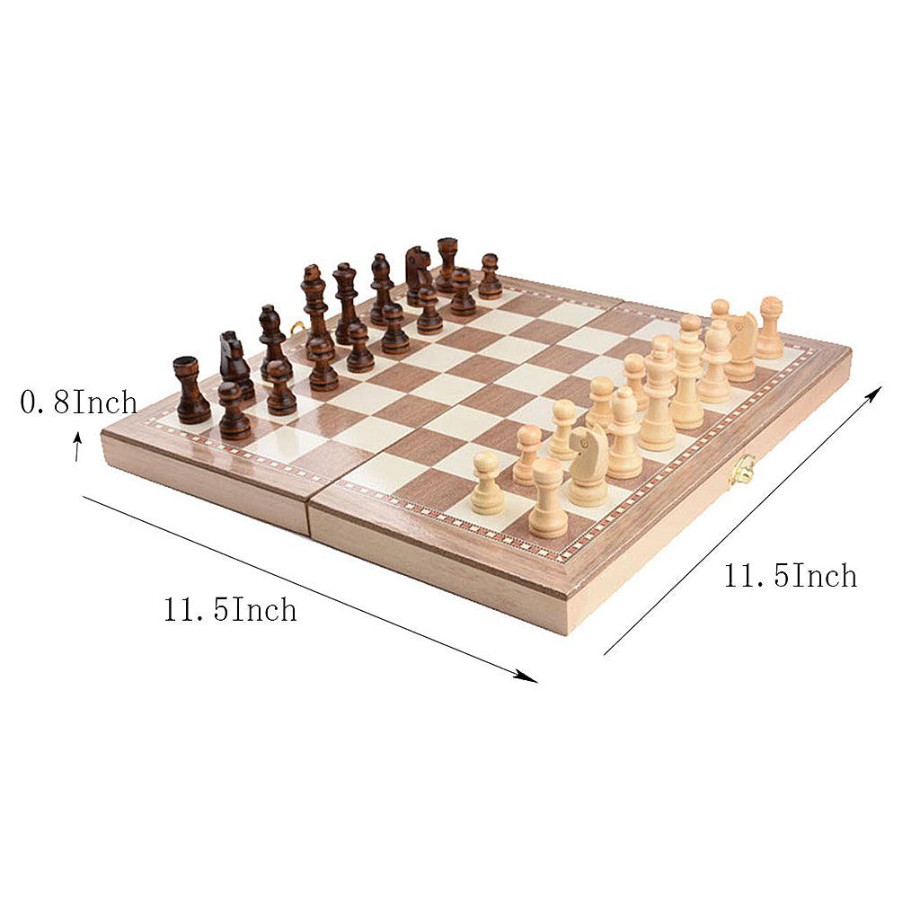 Pro Competitive 3-in-1 Wooden Carved Chess Set Board Games for Kids Adults