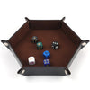 Dice Tray Foldable Leather Storage Box Desktop Storage Holder Brown