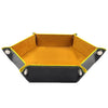 Dice Tray Foldable Leather Storage Box Desktop Storage Holder Yellow