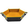 Dice Tray Foldable Leather Storage Box Desktop Storage Holder Yellow