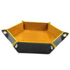 Dice Tray Foldable Leather Storage Box Desktop Storage Holder Yellow