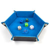 Dice Tray Foldable Leather Storage Box Desktop Storage Holder Blue