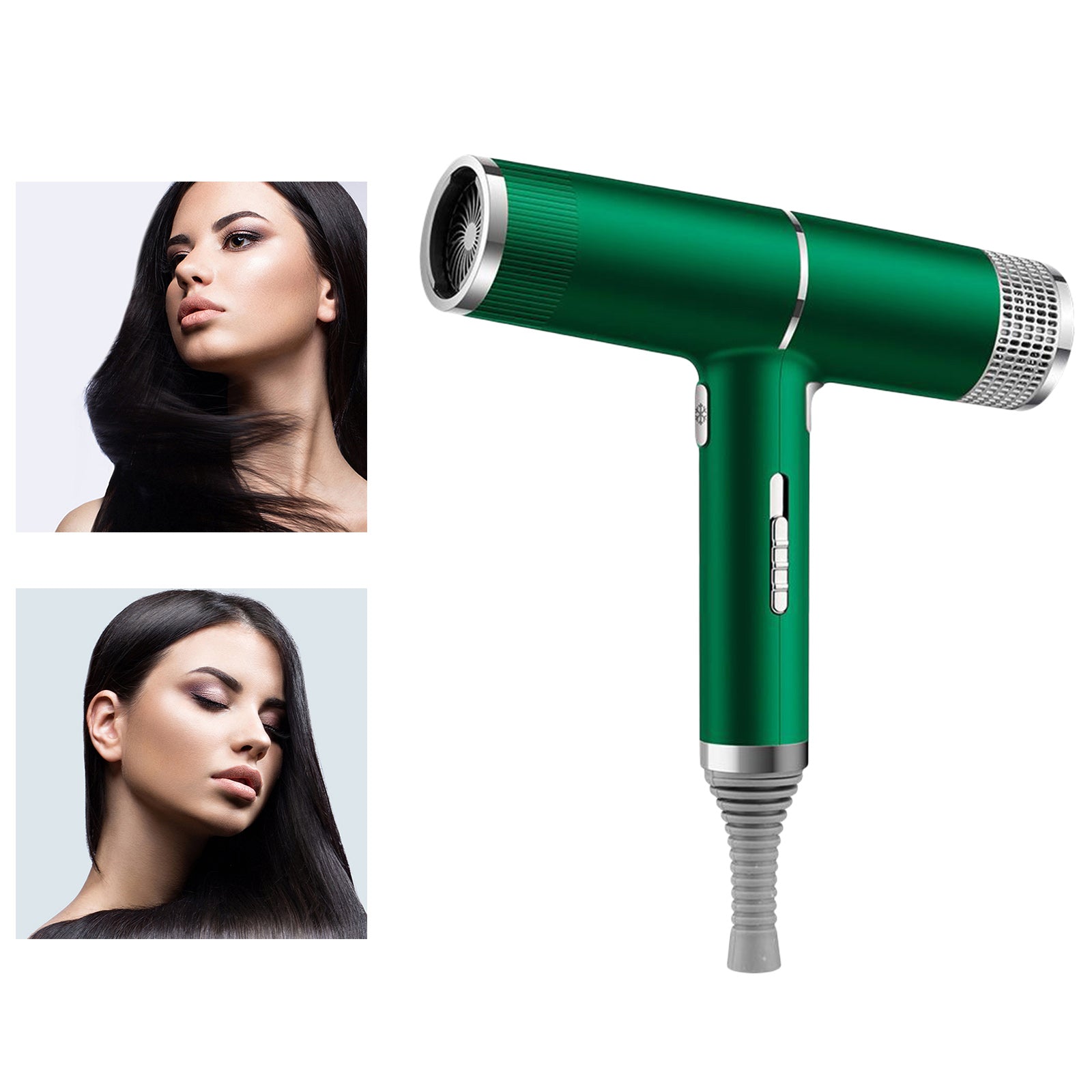 Professional Ionic Hair Dryer Hair Blower with Concentrator Diffuser Green