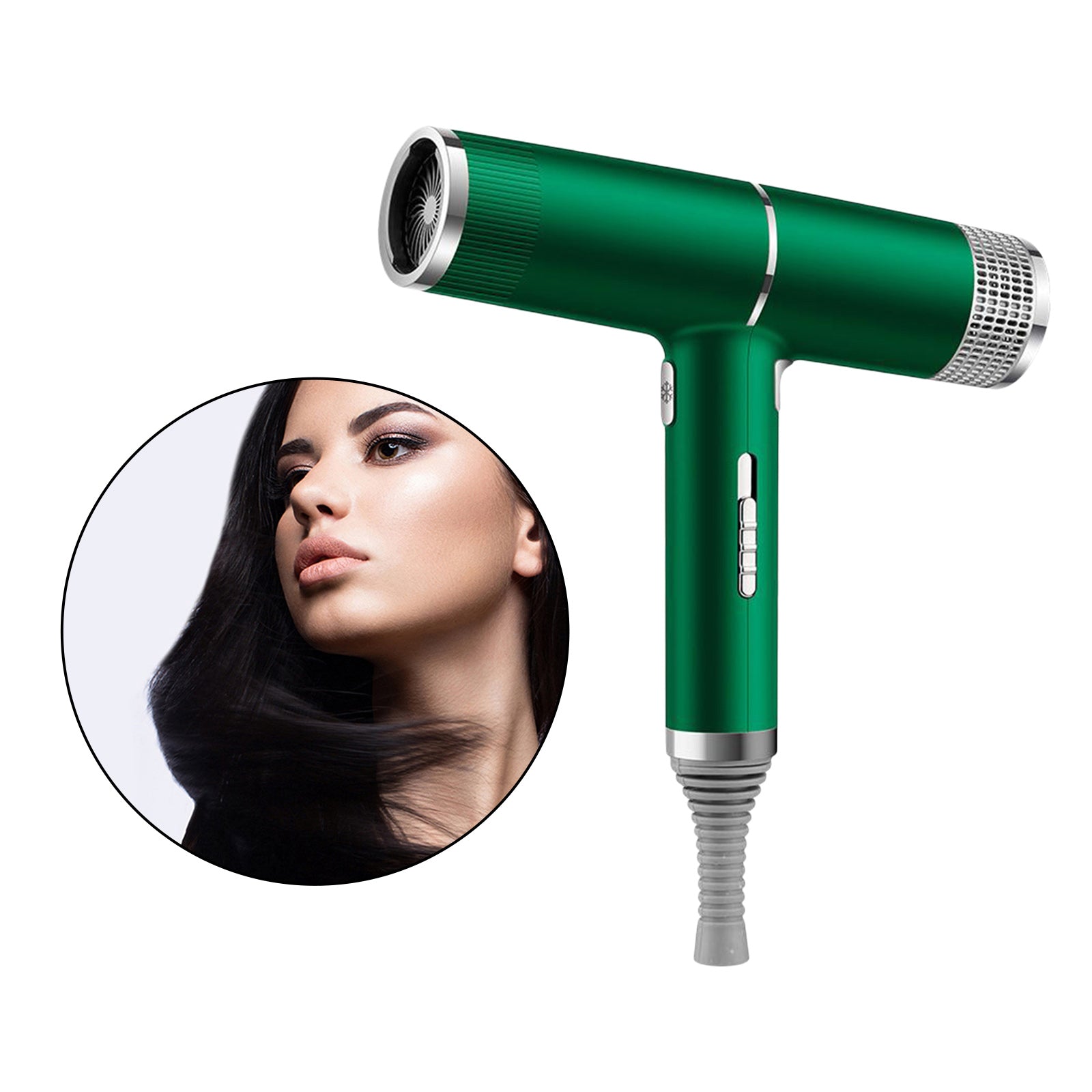 Professional Ionic Hair Dryer Hair Blower with Concentrator Diffuser Green