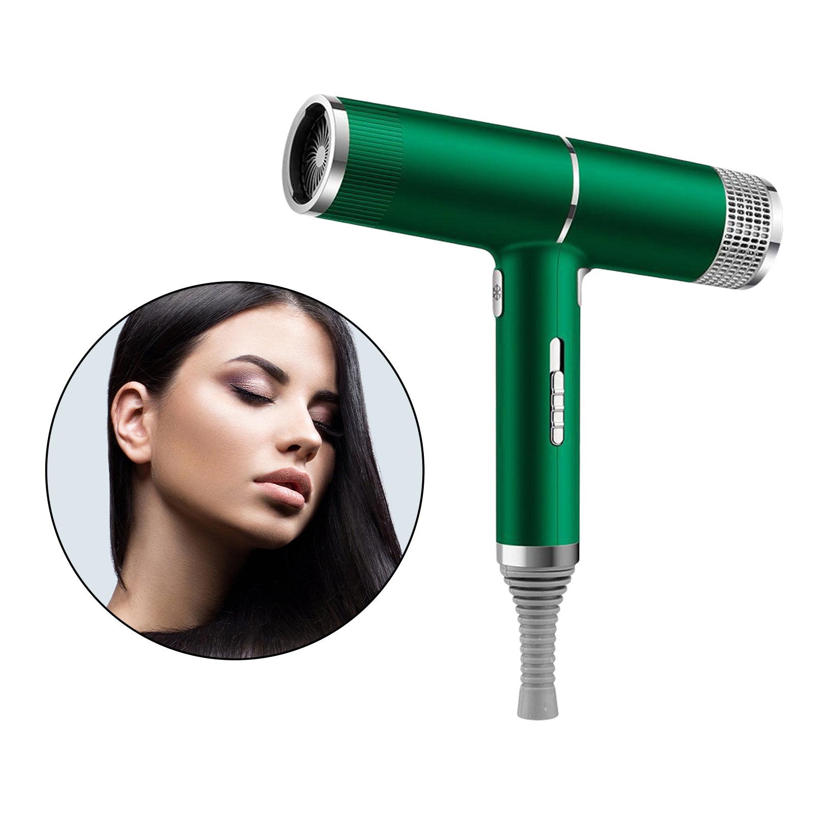 Professional Ionic Hair Dryer Hair Blower with Concentrator Diffuser Green