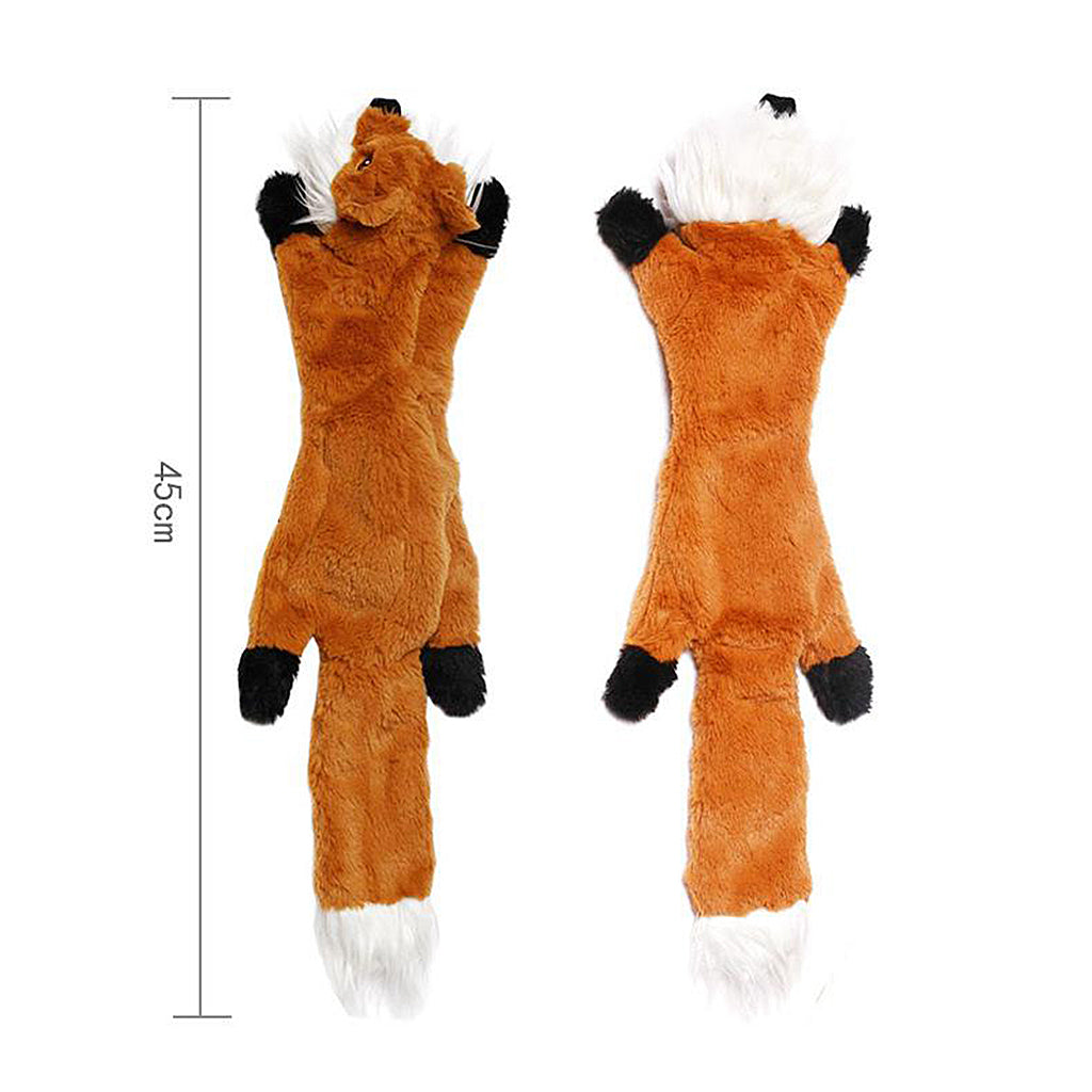 Large Dogs Toy Pet Chew Squeak Squeaky Plush Toys Interactive Tough Gift Fox