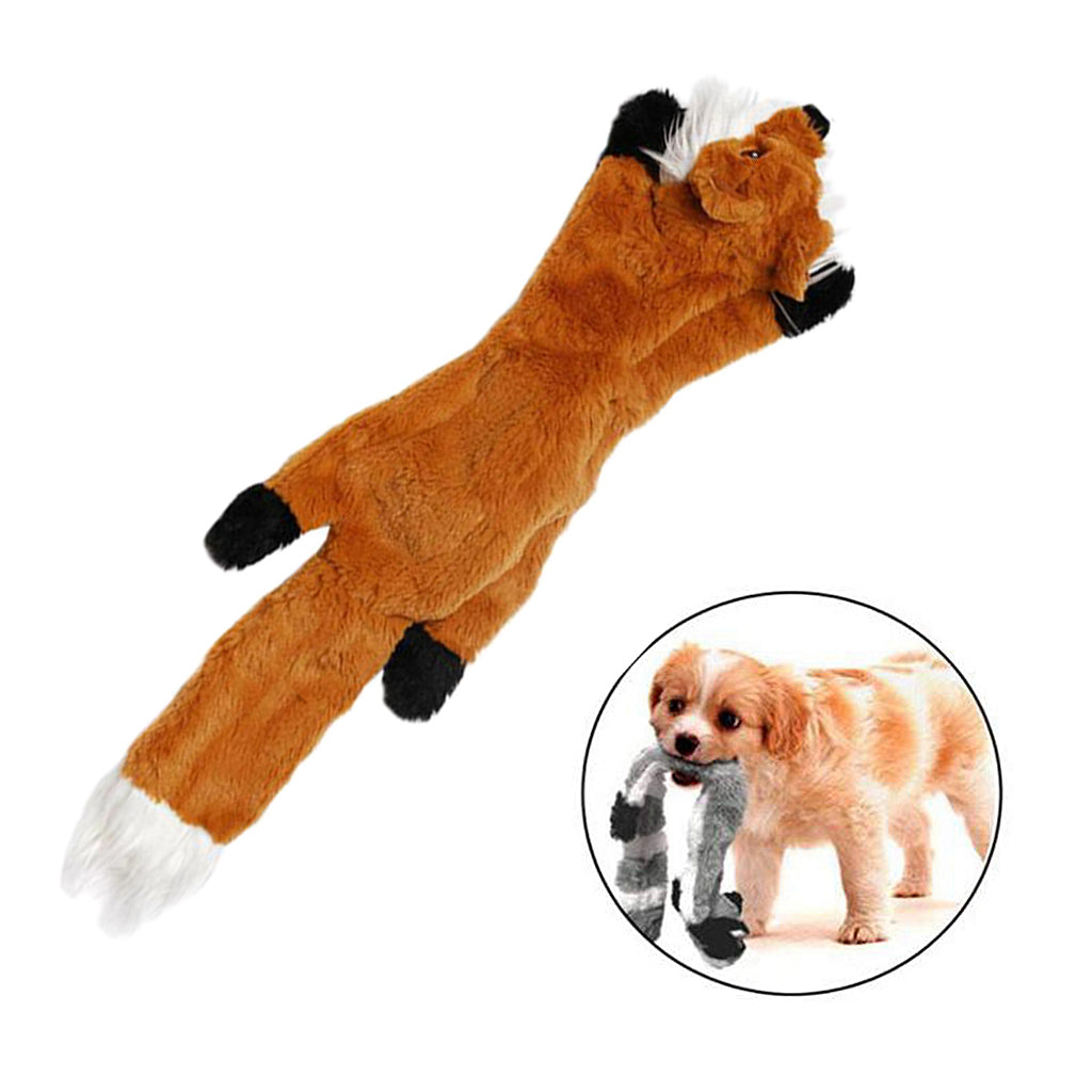 Large Dogs Toy Pet Chew Squeak Squeaky Plush Toys Interactive Tough Gift Fox