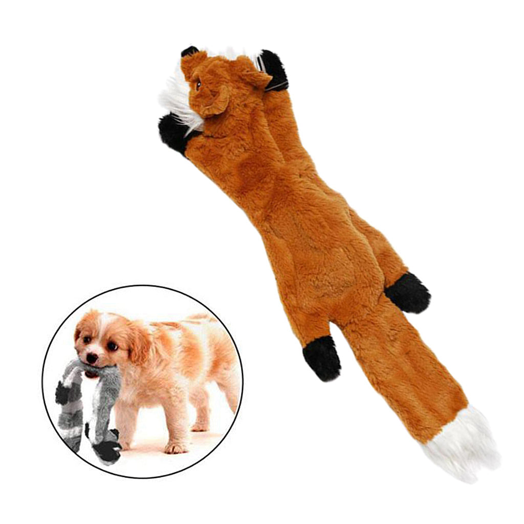 Large Dogs Toy Pet Chew Squeak Squeaky Plush Toys Interactive Tough Gift Fox