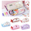 Pencil Pouch Large Capcity Pencil Pen Case PU Stationery Bag for Girls A