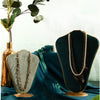 Velvet Necklace Bust Display Stand Pendant Chain Earring Jewelry Rack Green