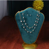 Velvet Necklace Bust Display Stand Pendant Chain Earring Jewelry Rack Green