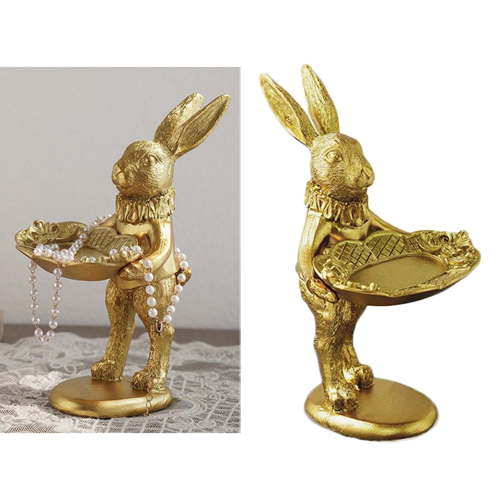 Jewelry Display Stand Creative Tabletop Rabbit Figurine Earring Holder Rack