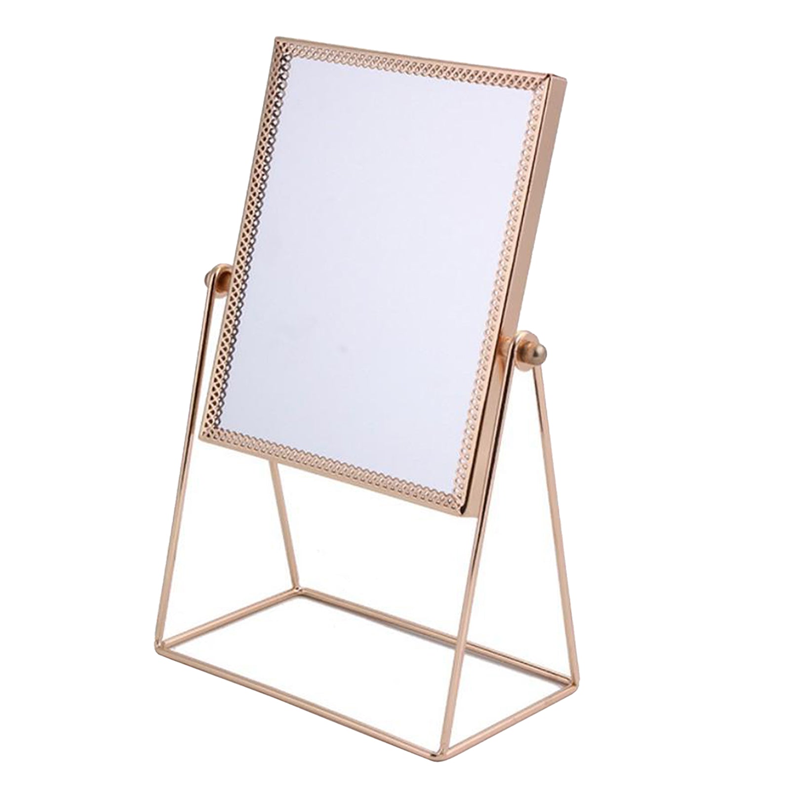 Metal Makeup Mirror with Stand Cosmetic Mirror for Living Rooms  Rectangle