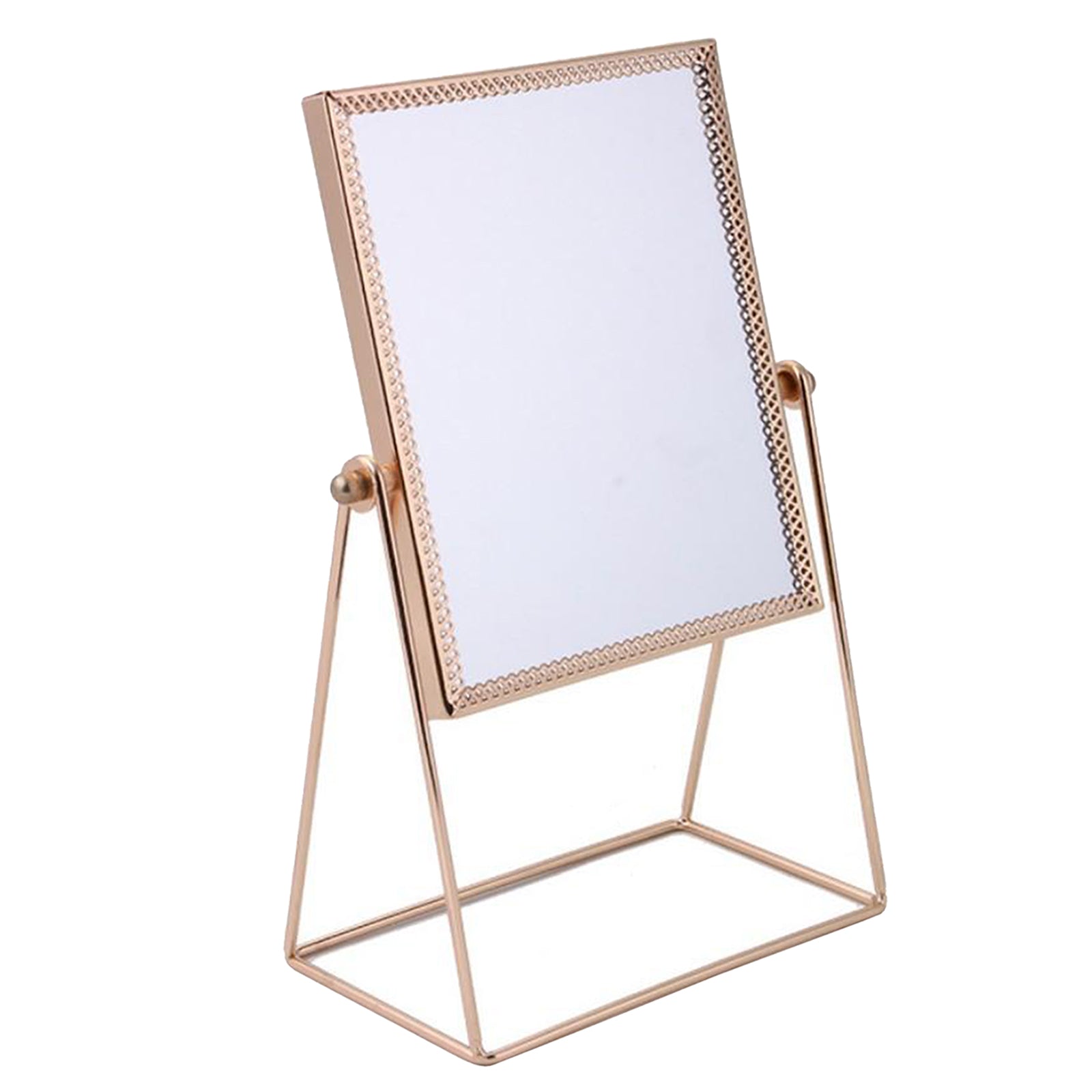 Metal Makeup Mirror with Stand Cosmetic Mirror for Living Rooms  Rectangle