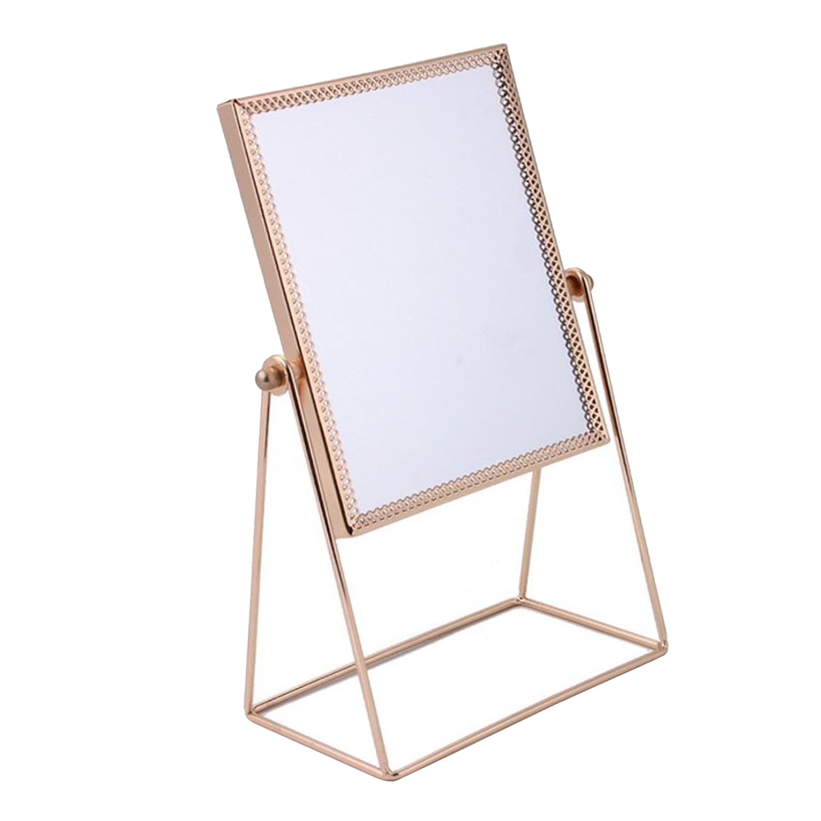 Metal Makeup Mirror with Stand Cosmetic Mirror for Living Rooms  Rectangle