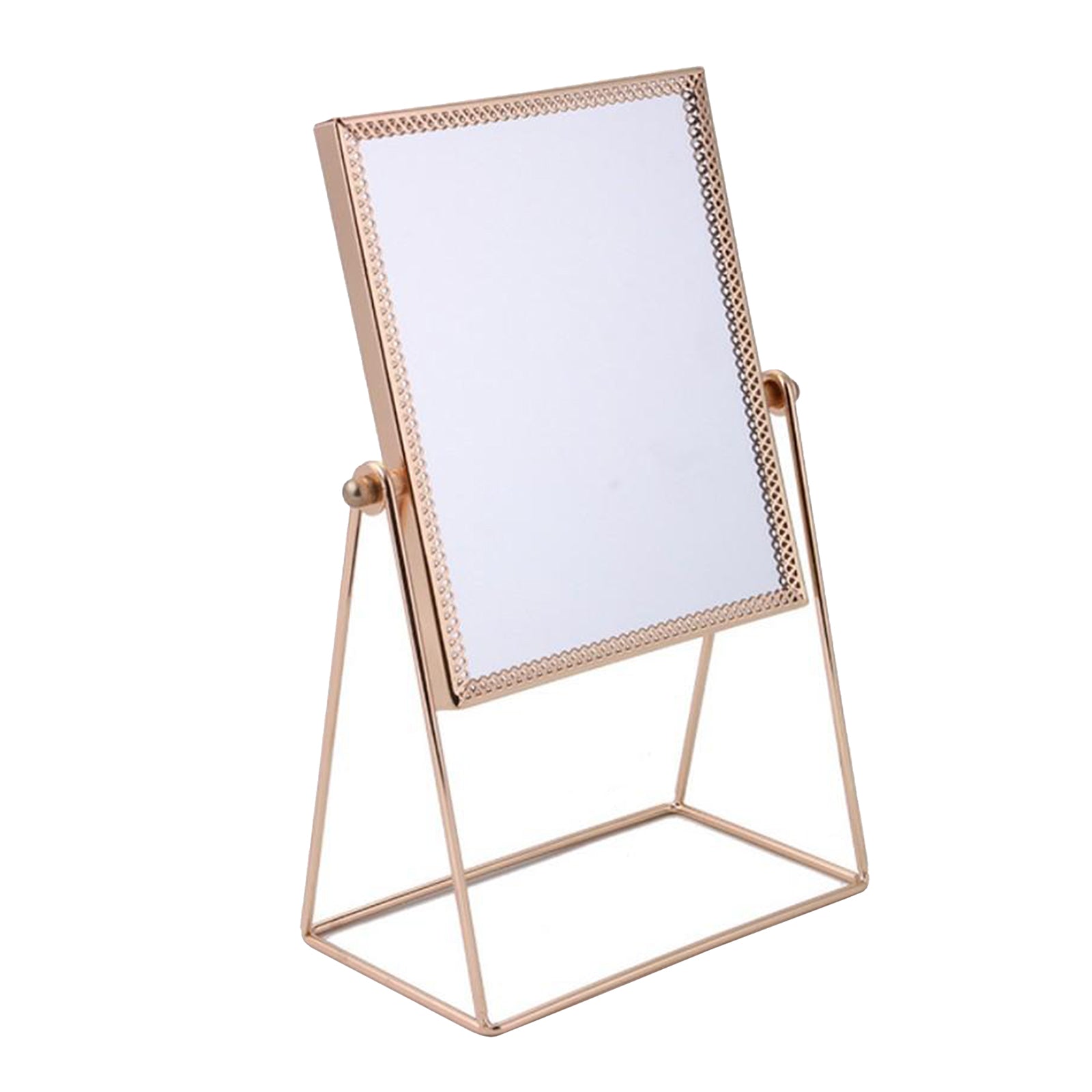 Metal Makeup Mirror with Stand Cosmetic Mirror for Living Rooms  Rectangle