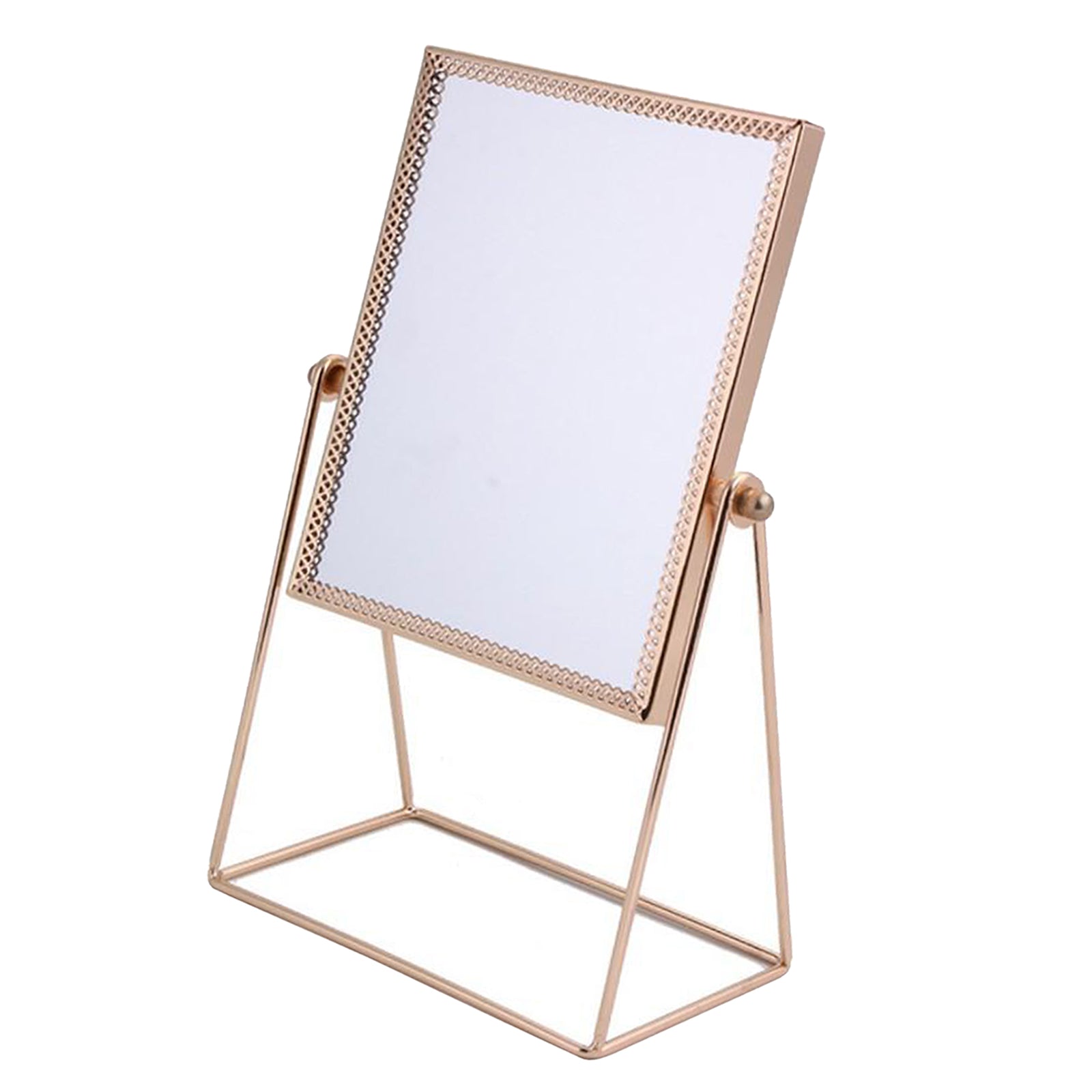 Metal Makeup Mirror with Stand Cosmetic Mirror for Living Rooms  Rectangle