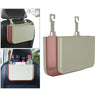 Waterproof Hanging Car Trash Can Organizer Storage Pockets Container  Beige