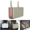 Waterproof Hanging Car Trash Can Organizer Storage Pockets Container  Beige