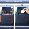 Waterproof Hanging Car Trash Can Organizer Storage Pockets Container  Black