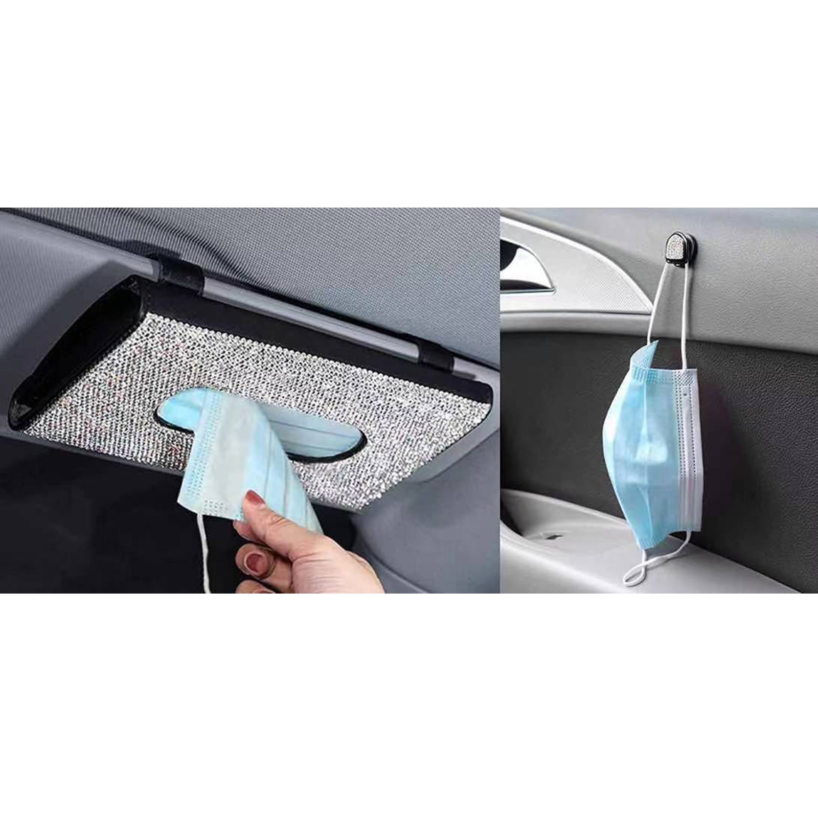 Sun Visor Napkin Holder Bling Car SUV Tissue Holder Tissue Case Storage Box