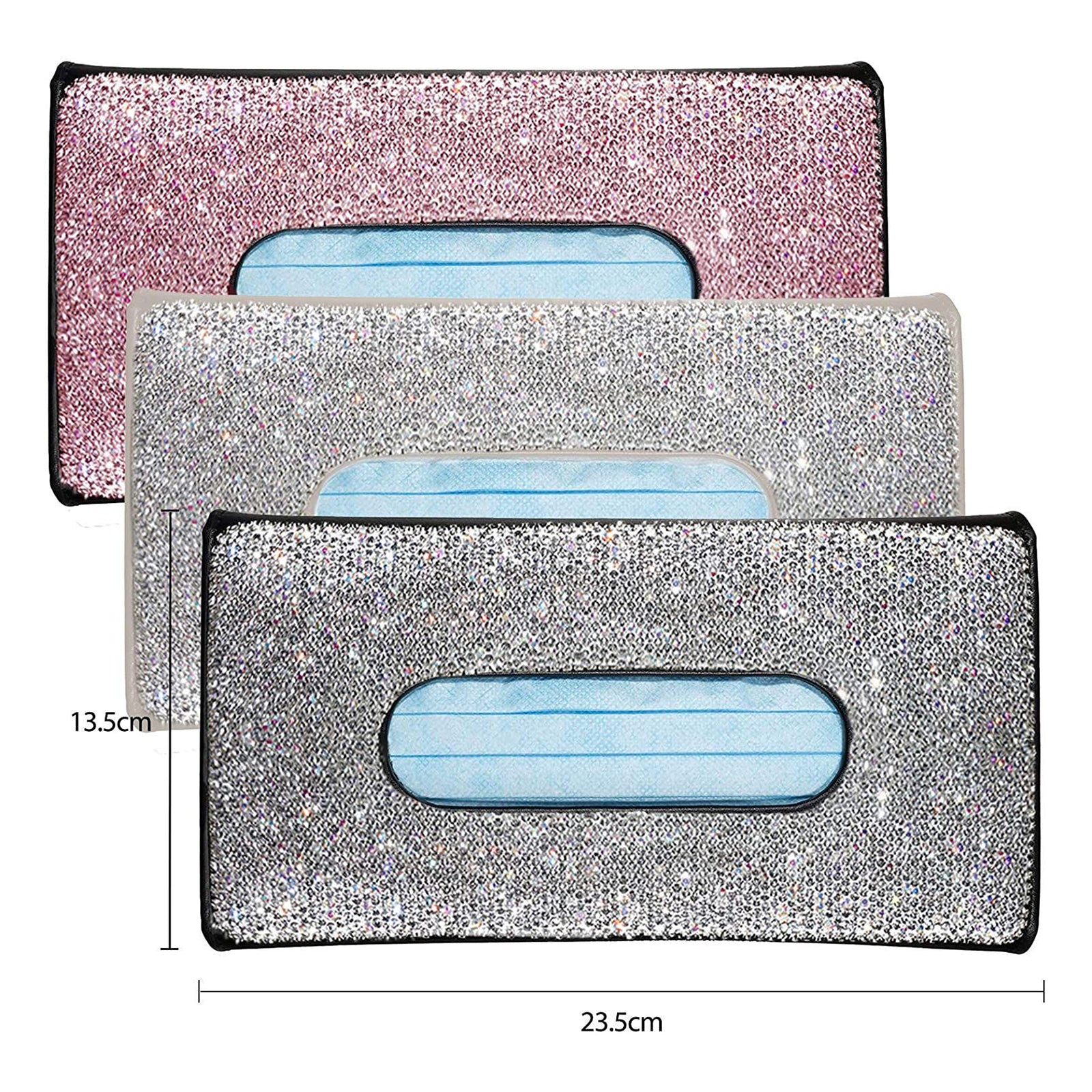 Sun Visor Napkin Holder Bling Car SUV Tissue Holder Tissue Case Storage Box