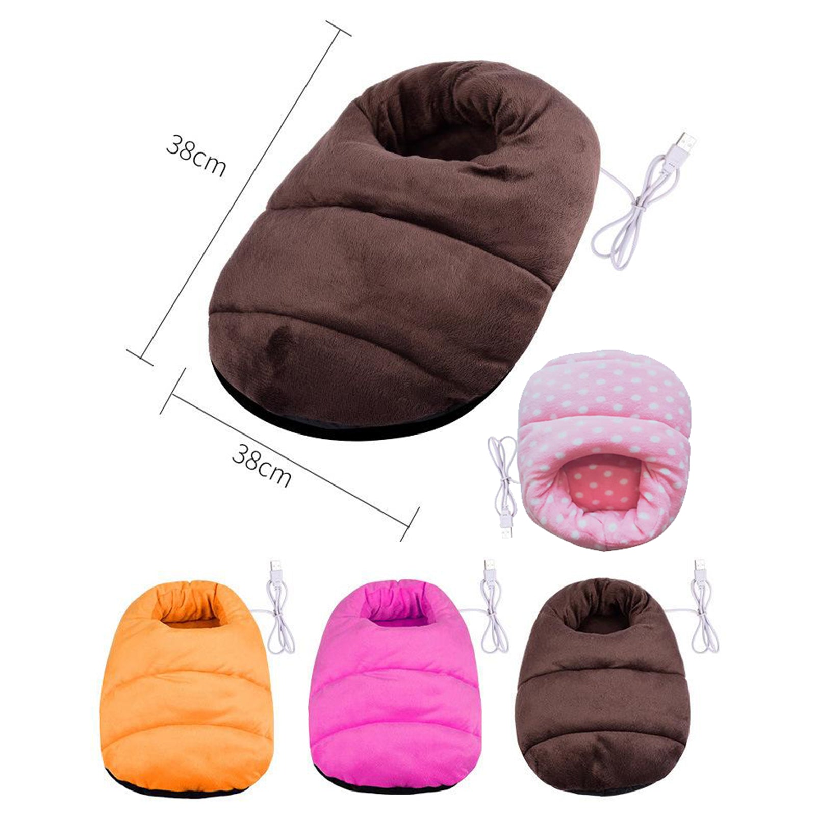 USB Heated Foot Warmer Winter Warm Electric Slipper Feet Warmer Pink