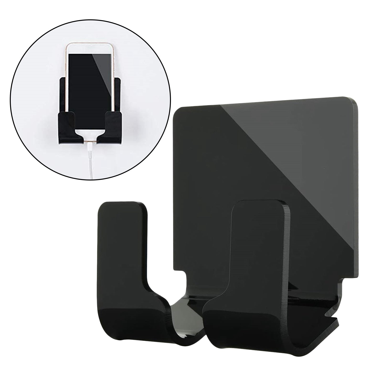 Durable Acrylic Phone Wall Charger Holder Remote Control Stand Bracket black