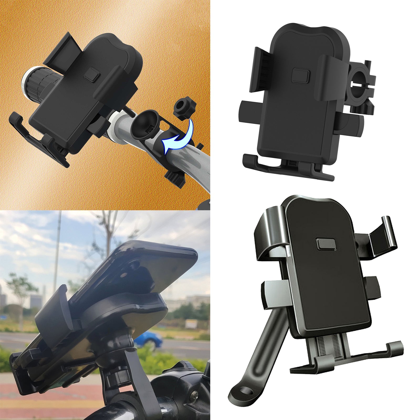 Motorcycle Bike Cell Phone Handlebar Mirror Mount Holder Handlebar Mount