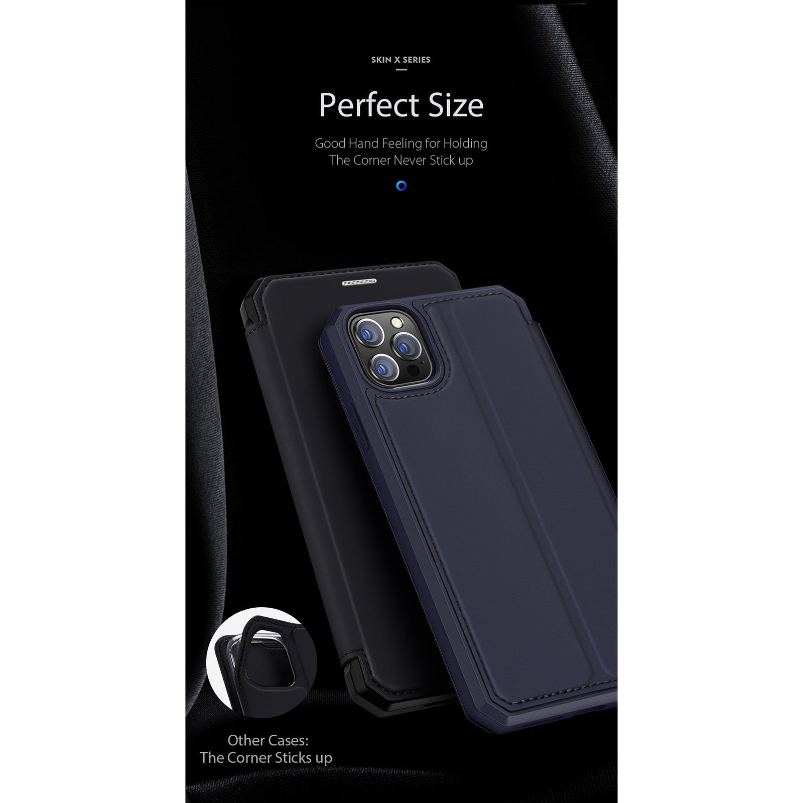 Magnetic Flip Case Protective Cover For  iPhone 12 Pro Max Black