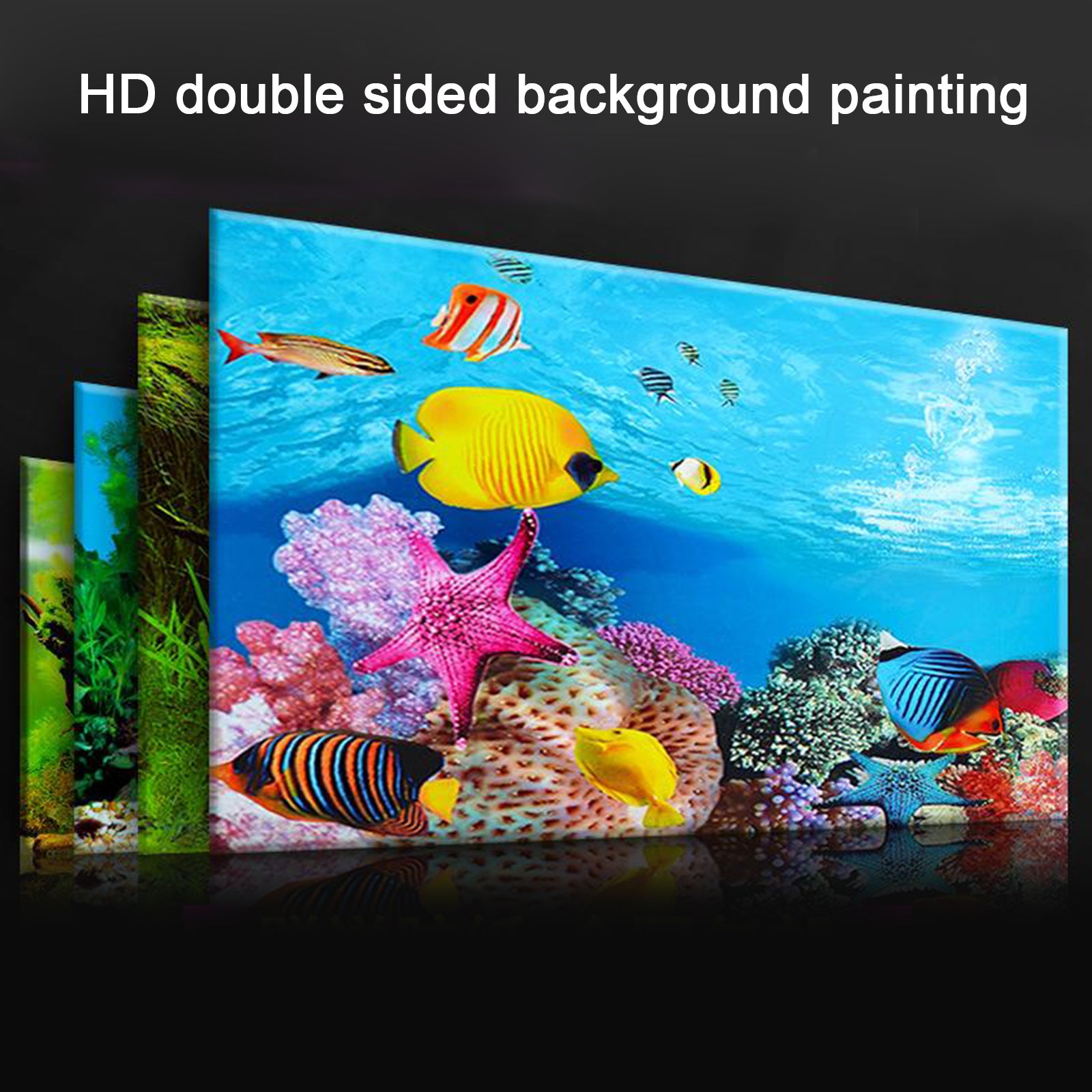 Ocean PVC Aquarium Background Poster Fish Tank Decoration Landscape 60x102cm