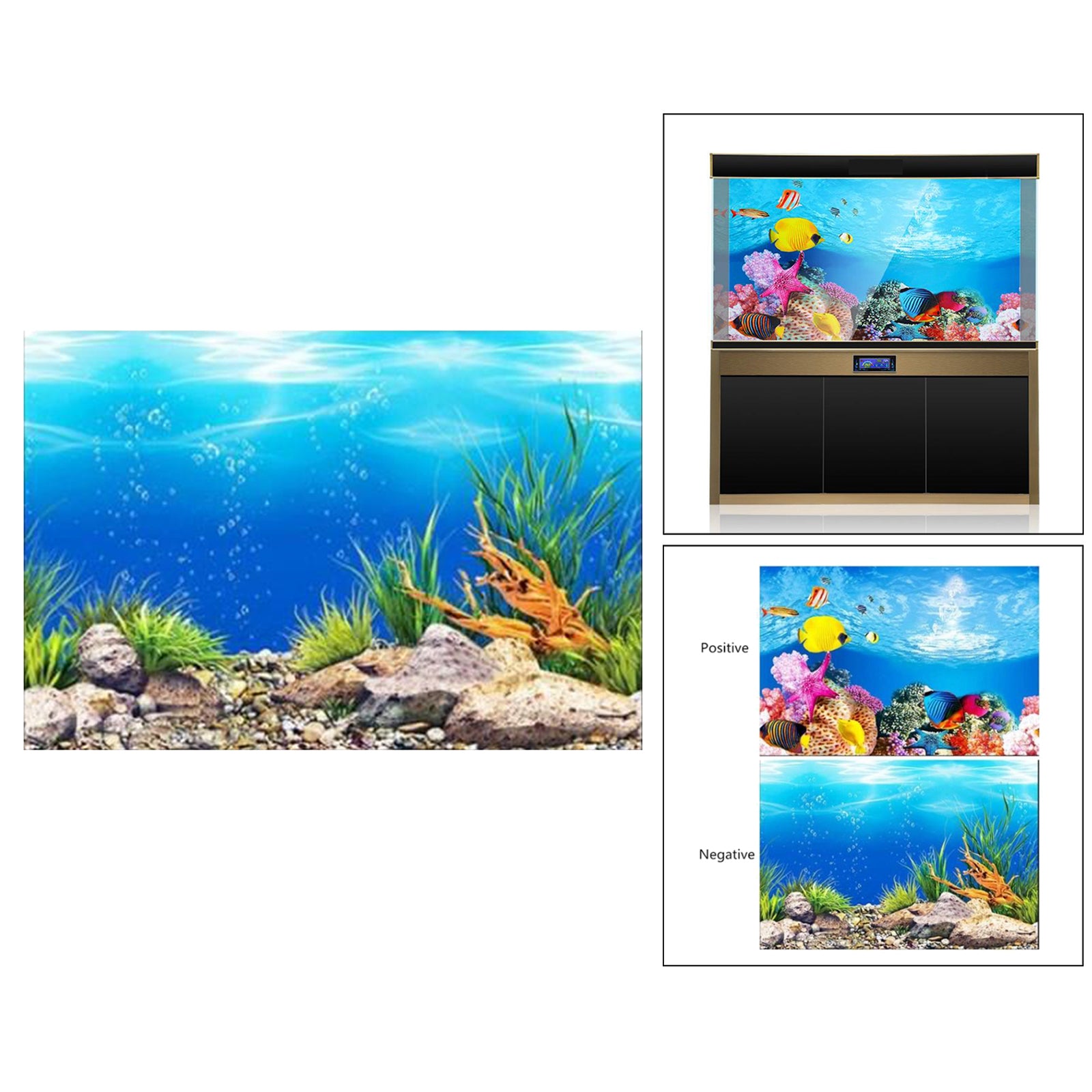 Ocean PVC Aquarium Background Poster Fish Tank Decoration Landscape 60x102cm