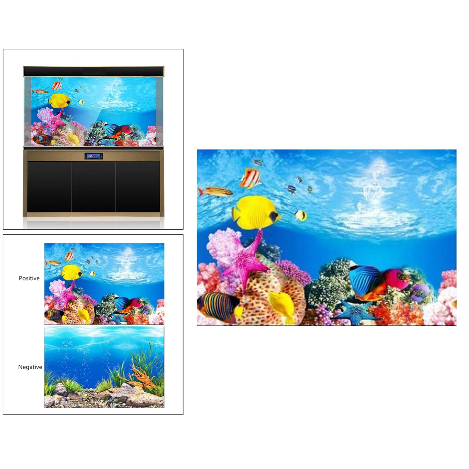 Ocean PVC Aquarium Background Poster Fish Tank Decoration Landscape 60x102cm