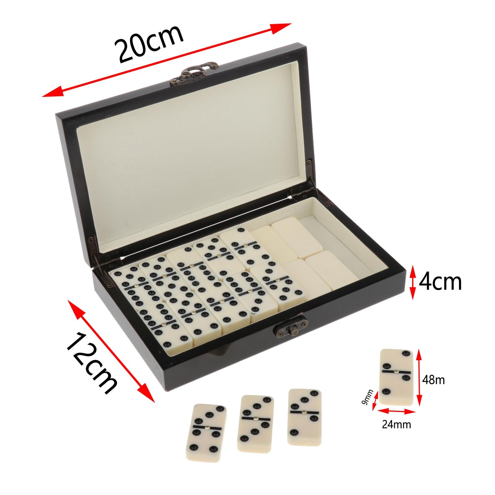 Premium Retro Dominoes Set Classic Funny Board Games & Wood Case for Kids