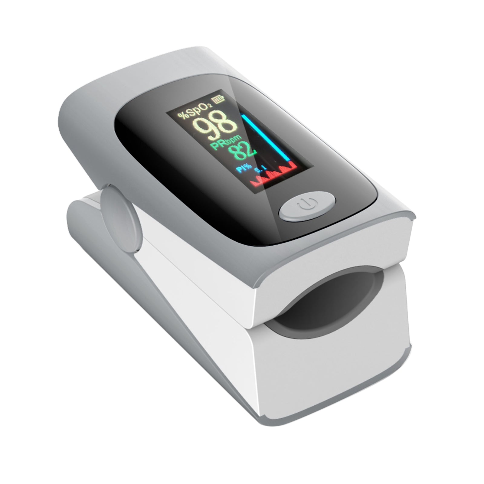 Finger Tip Pulse Oximeter Blood Oxygen Saturation Meter SpO2 Heart Rate Gray