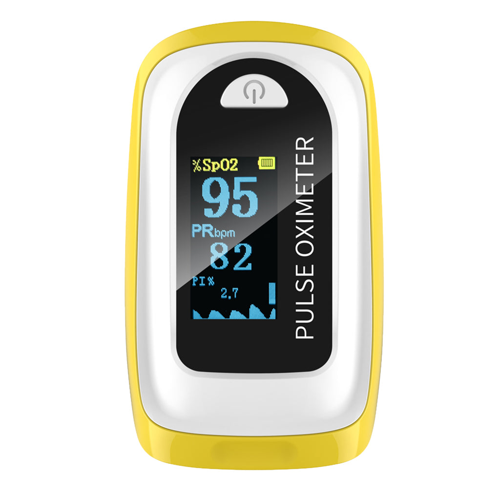 2020 New Fingertip Pulse Oximeter Blood Oxygen Saturation Monitor Yellow