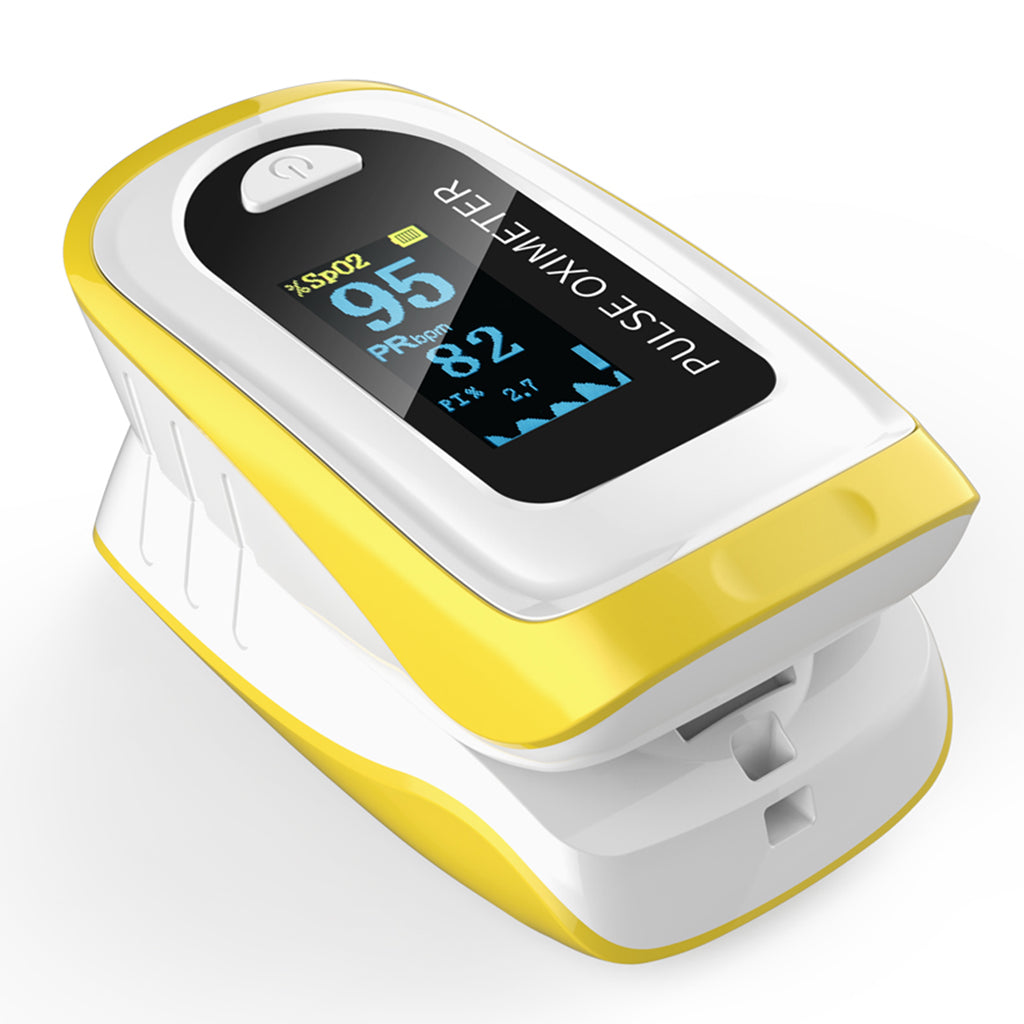 2020 New Fingertip Pulse Oximeter Blood Oxygen Saturation Monitor Yellow